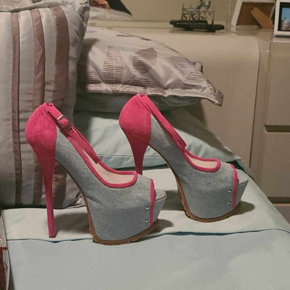 1969 vero cuoio denim suede pumps - Picture 2 of 6